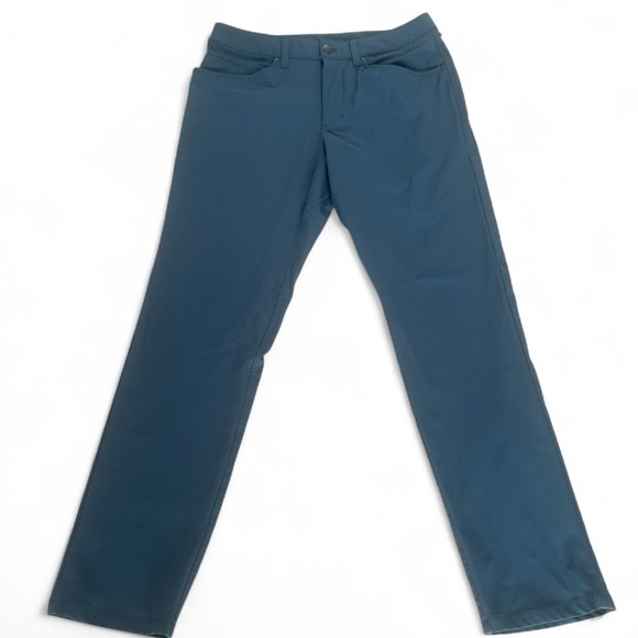 Lululemon ABC Pants Warpstreme Iron Blue 5 Pocket M5972S Men's 32 Chino Classic - Picture 2 of 9